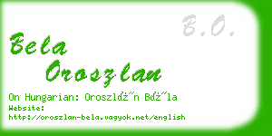 bela oroszlan business card